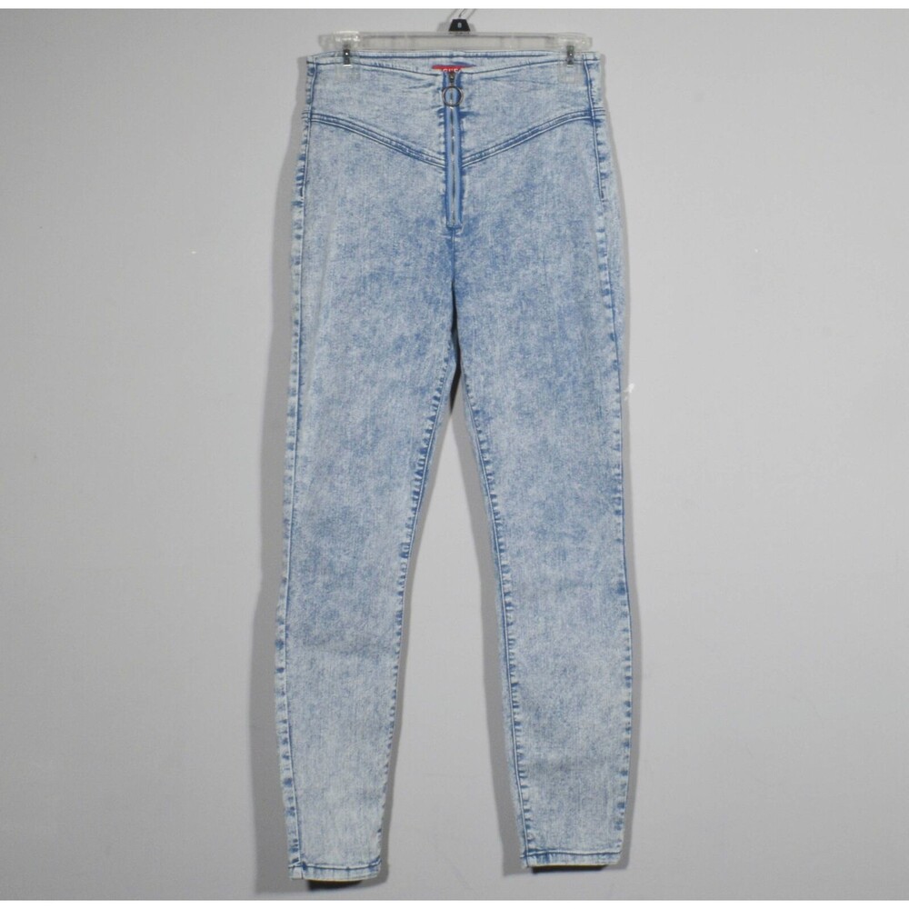 Guess Light Acid Wash Exposed Zipper Skinny Jeans Style JWRA24D43JO Sz 29
